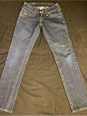 True Religion Women's Skinny Jeans in Dark Blue Denim